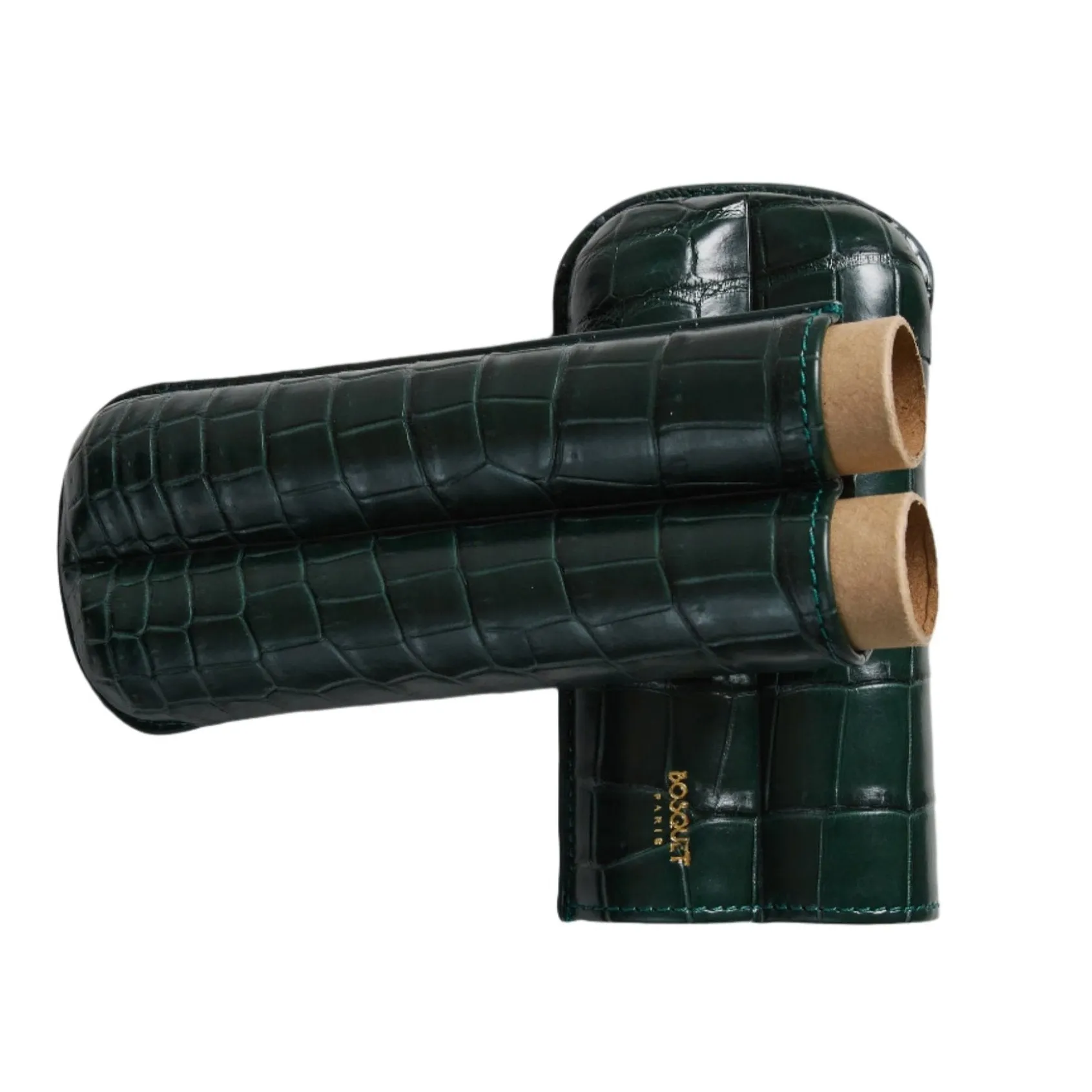 Bosquet Crocodile Cigar Case, Forest Green