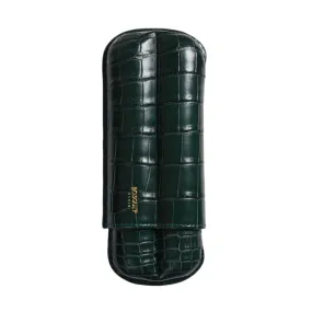 Bosquet Crocodile Cigar Case, Forest Green