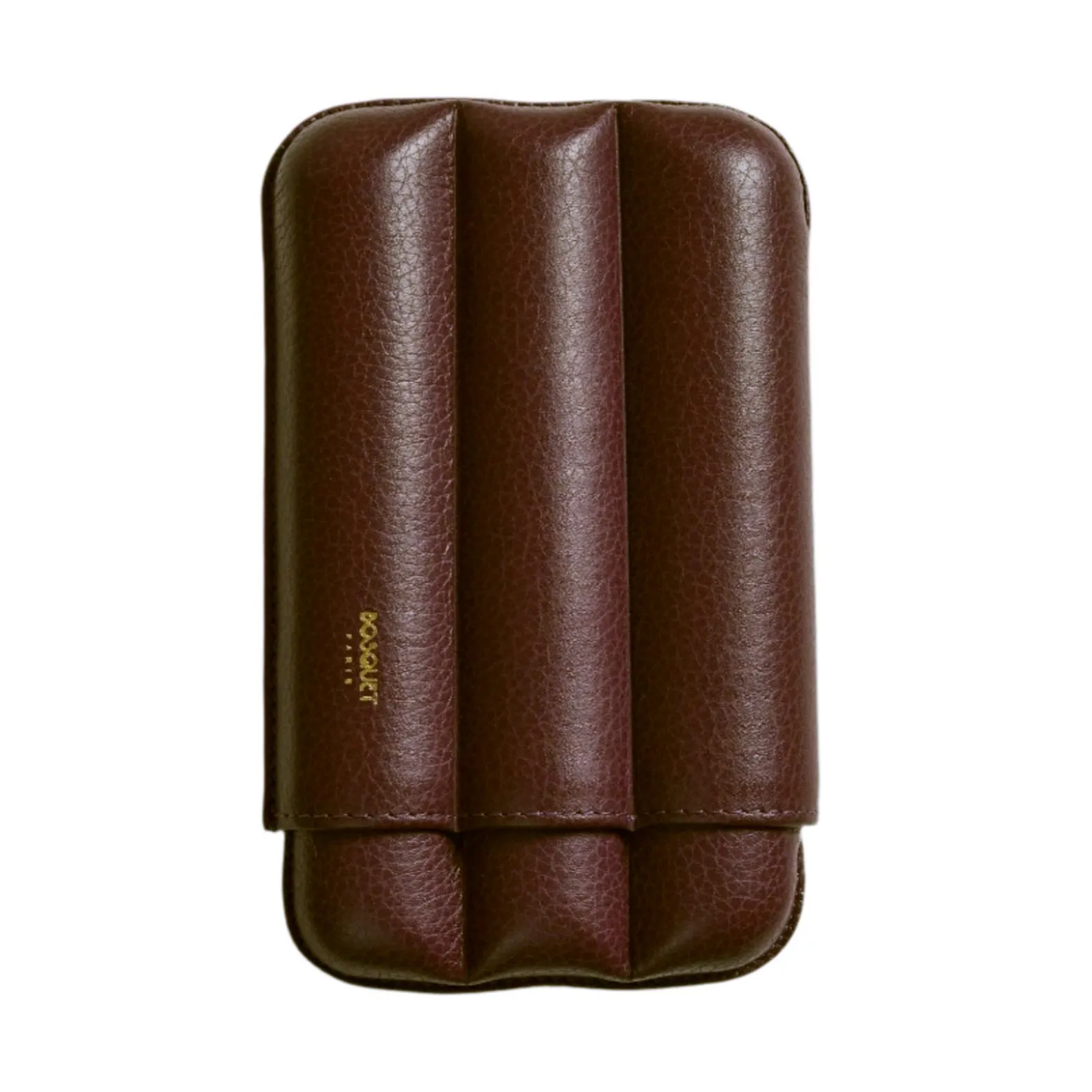 Bosquet Smooth Dark Brown Cylindrical Leather Cigar Case