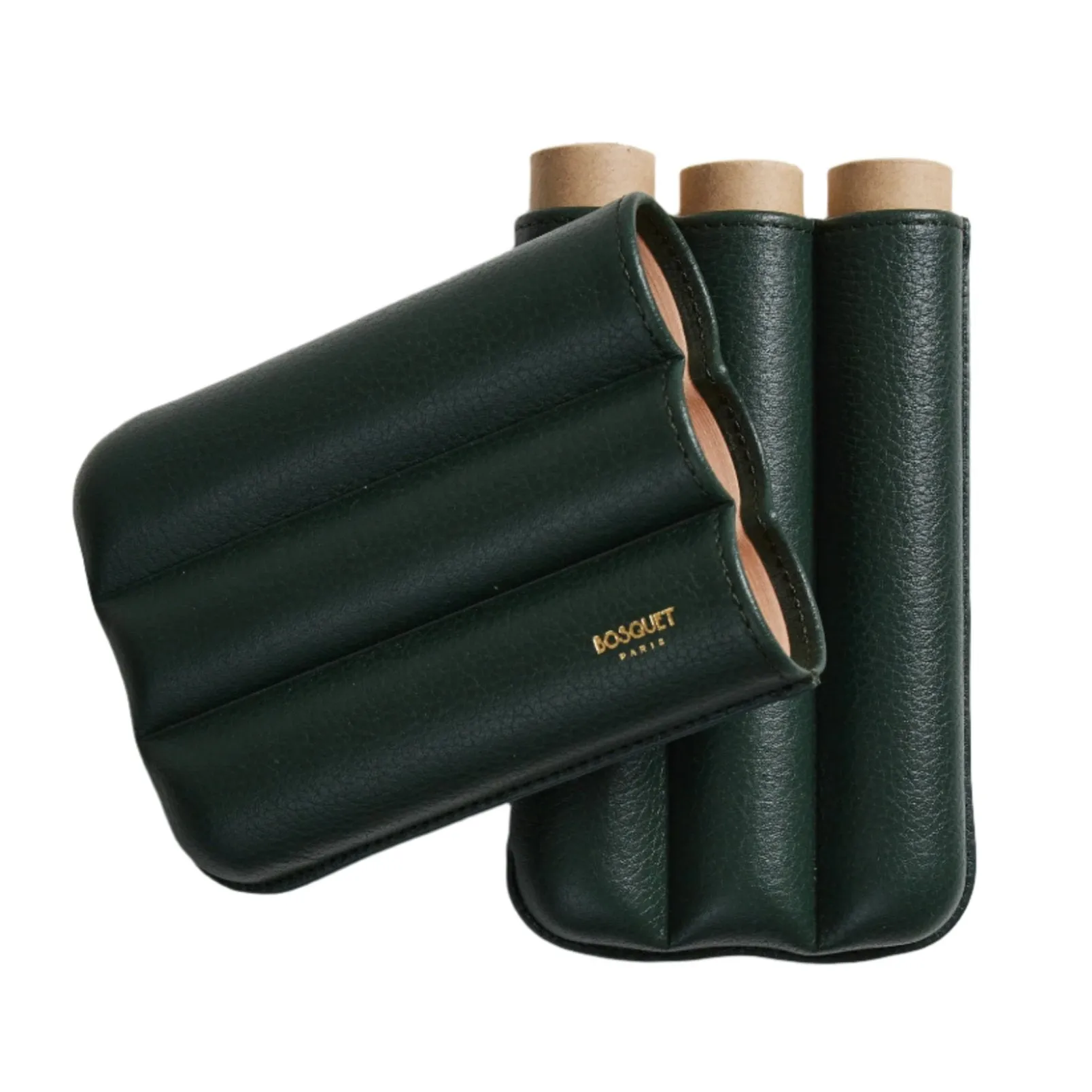 Bosquet Smooth Forest Green Cylindrical Leather Cigar Case