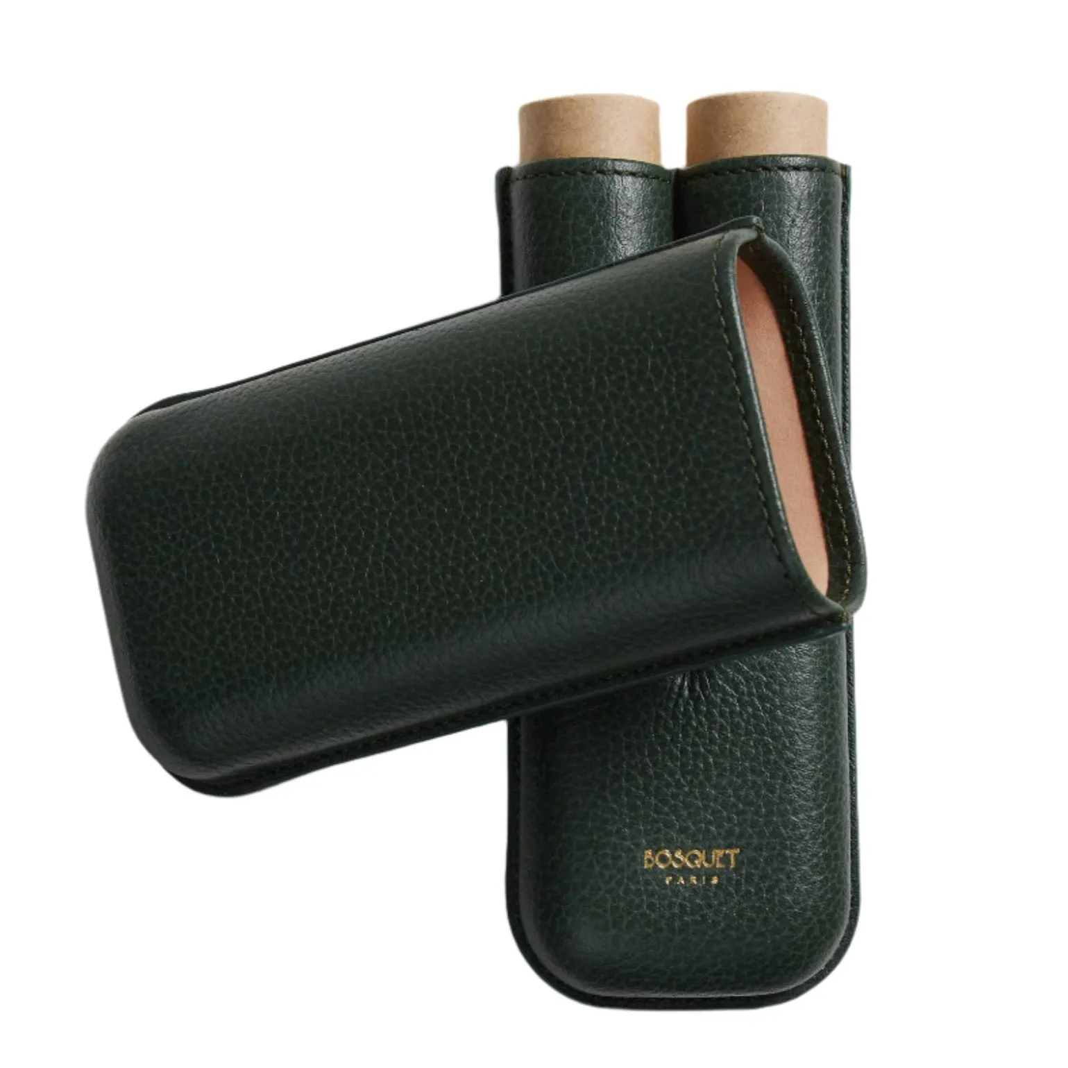 Bosquet Smooth Forest Green Leather Cigar Case