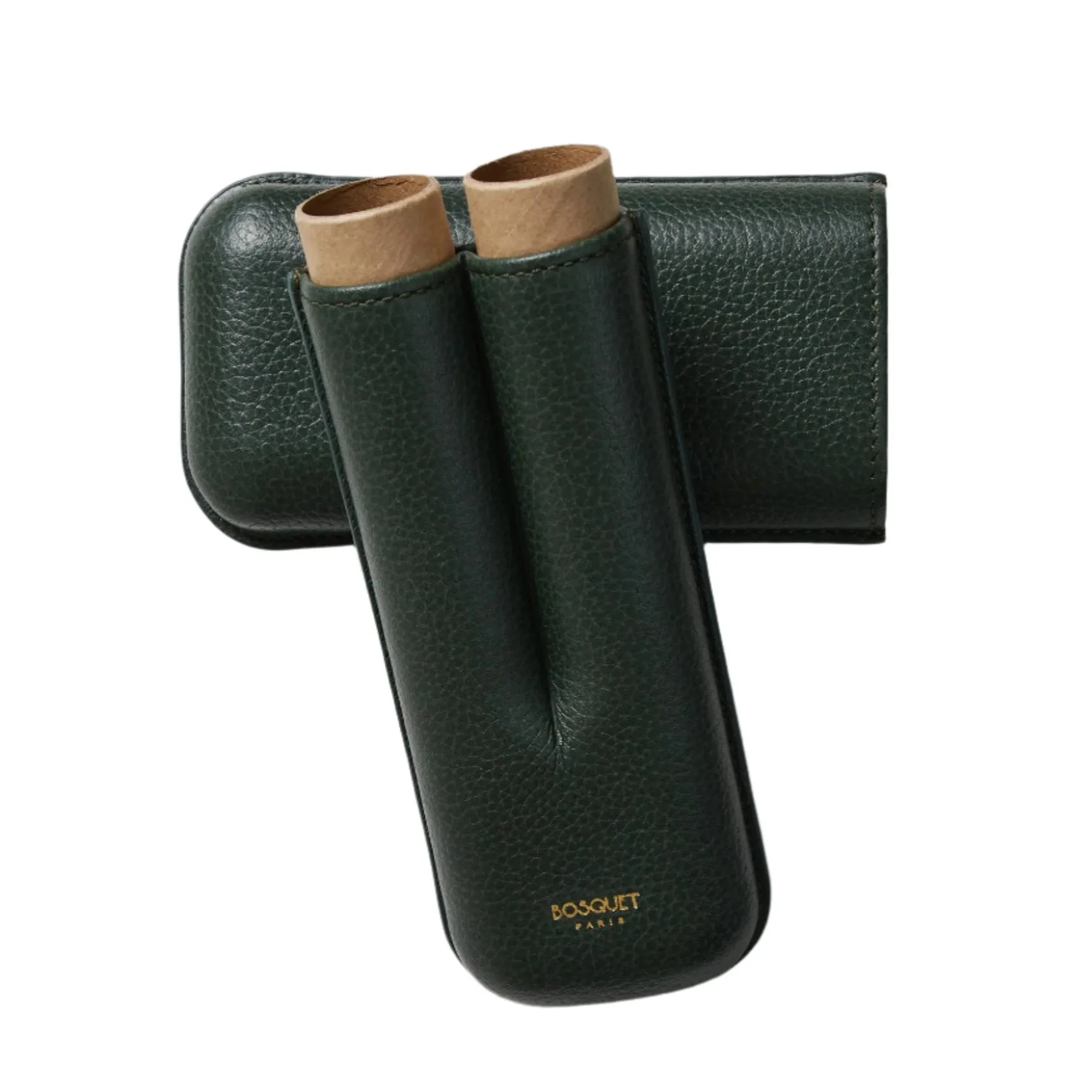 Bosquet Smooth Forest Green Leather Cigar Case