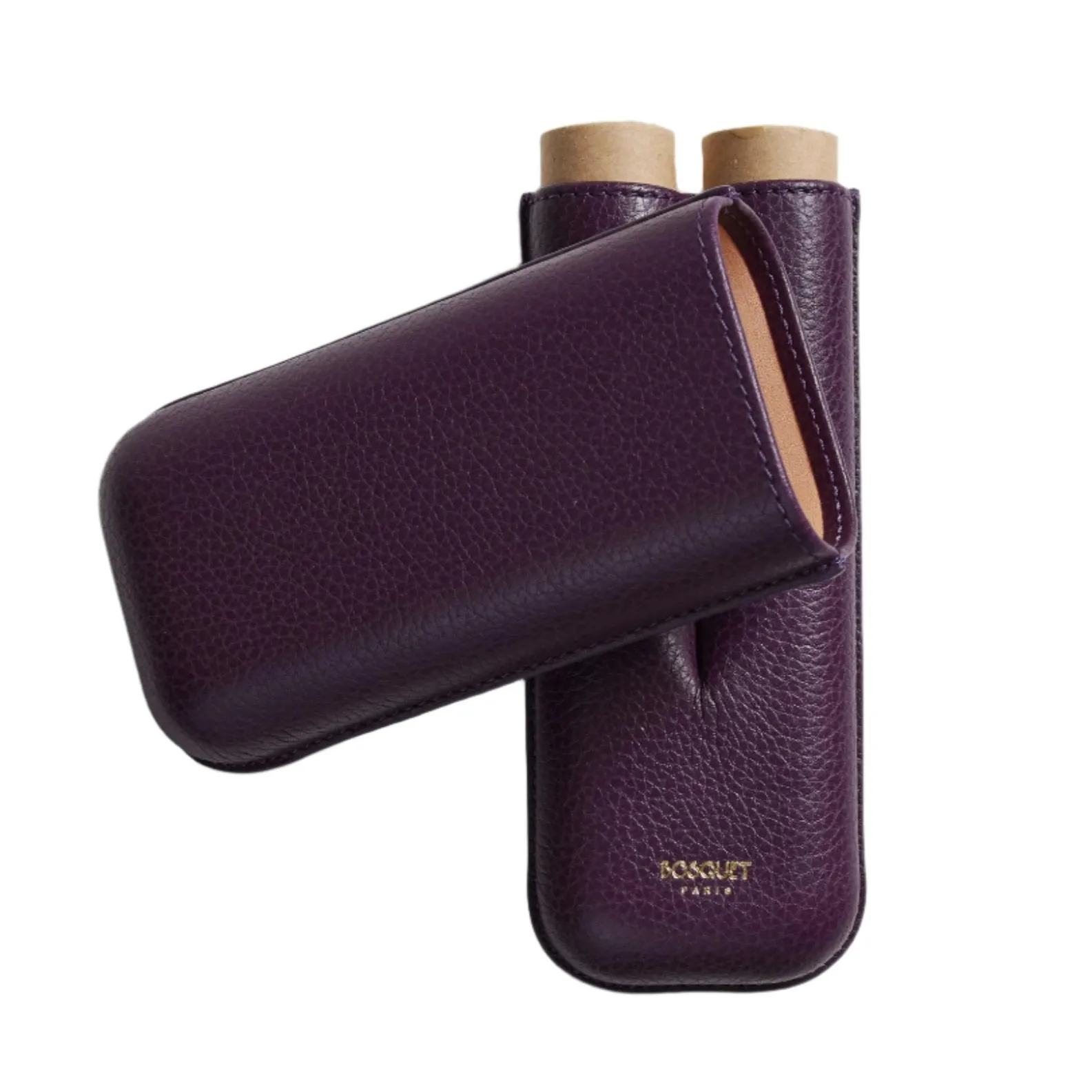 Bosquet Smooth Purple Leather Cigar Case