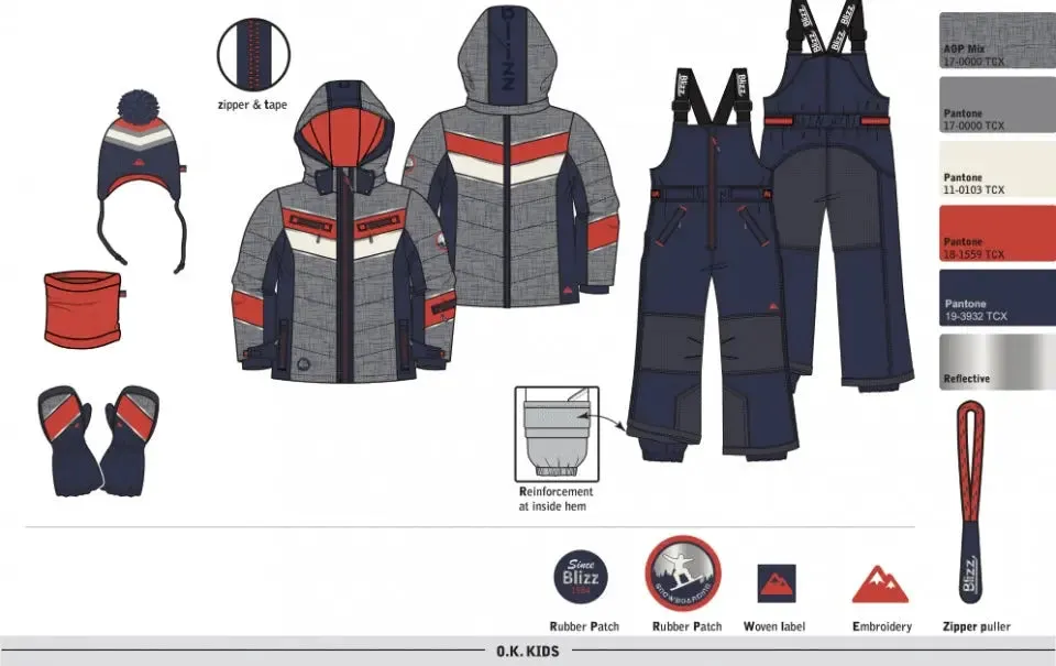 Boys Snowsuit 5 PCS Set - Red | Blizz