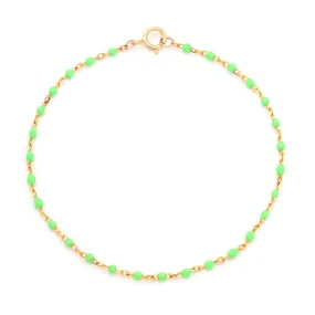 Candy Chain Anklet | Lime & Gold