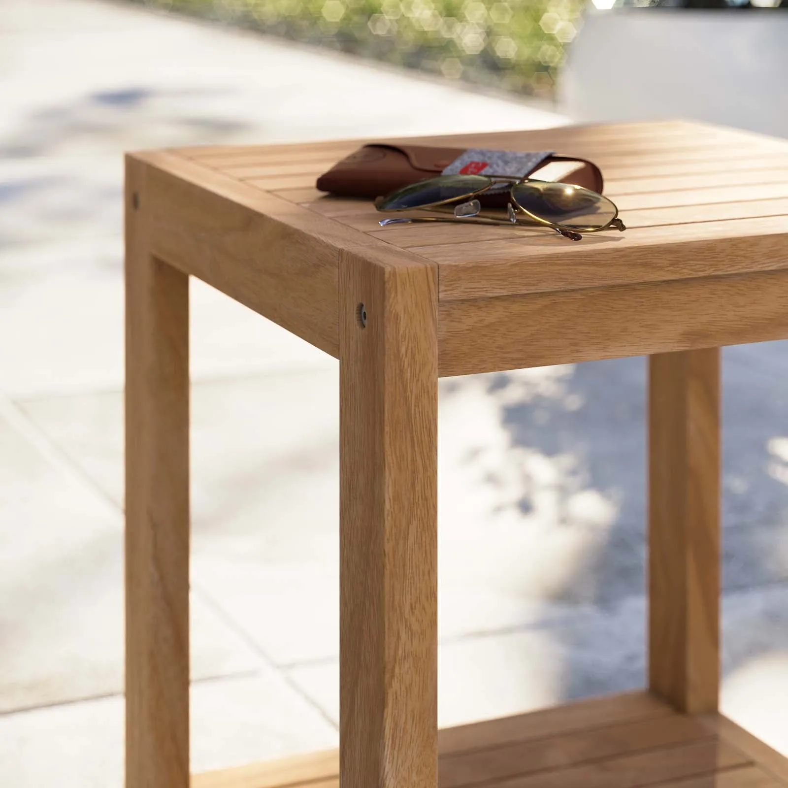 Carlsbad Teak Wood Outdoor Patio Side Table by Modway