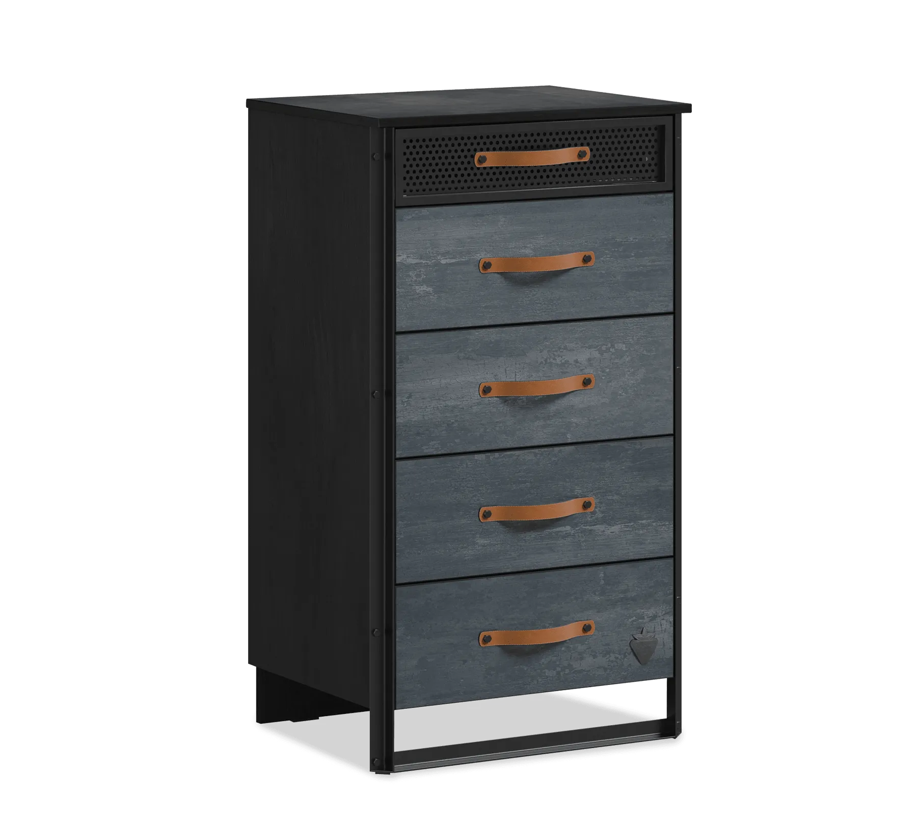 Cilek Dark Metal Tall Dresser