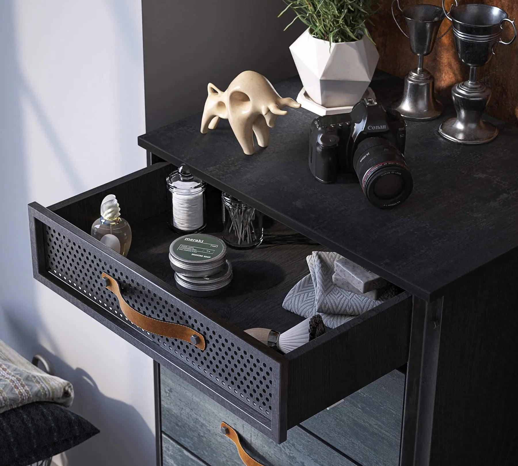 Cilek Dark Metal Tall Dresser