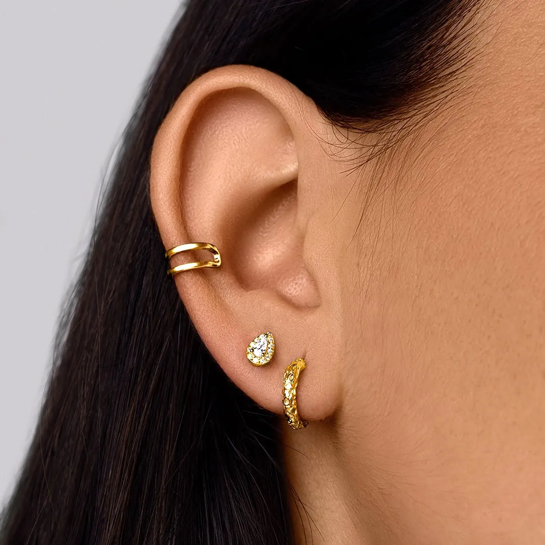 Croco Gold Hoop Earrings