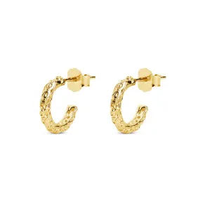 Croco Gold Hoop Earrings