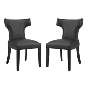 Curve Dining Side Chair Vinyl Set of 2