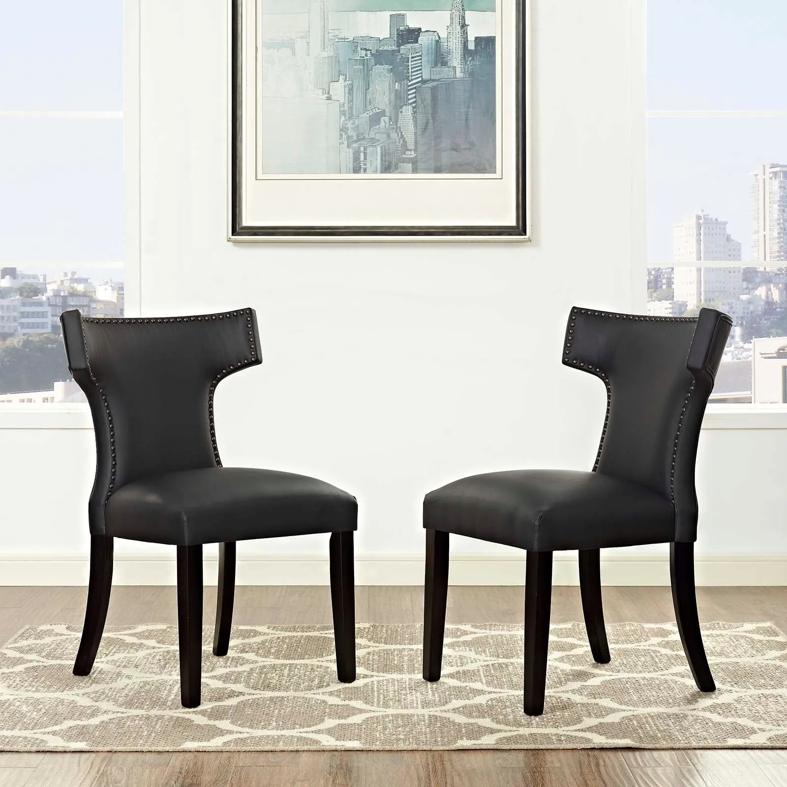 Curve Dining Side Chair Vinyl Set of 2