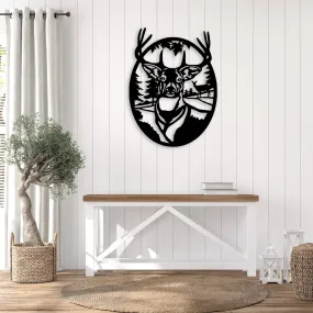 Deer Portrait - Metal Wall Art