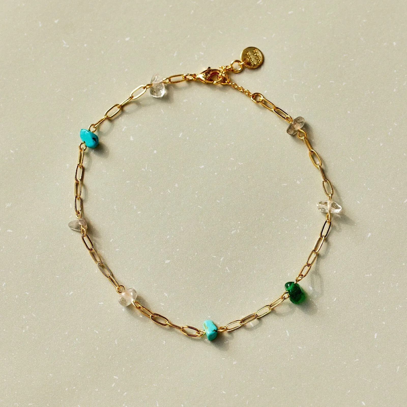 Earth Day Stone Chain Anklet