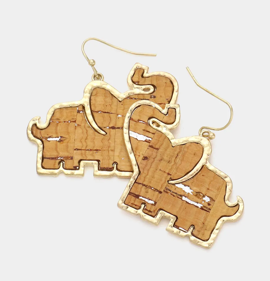 Elephant metal Trim Earrings