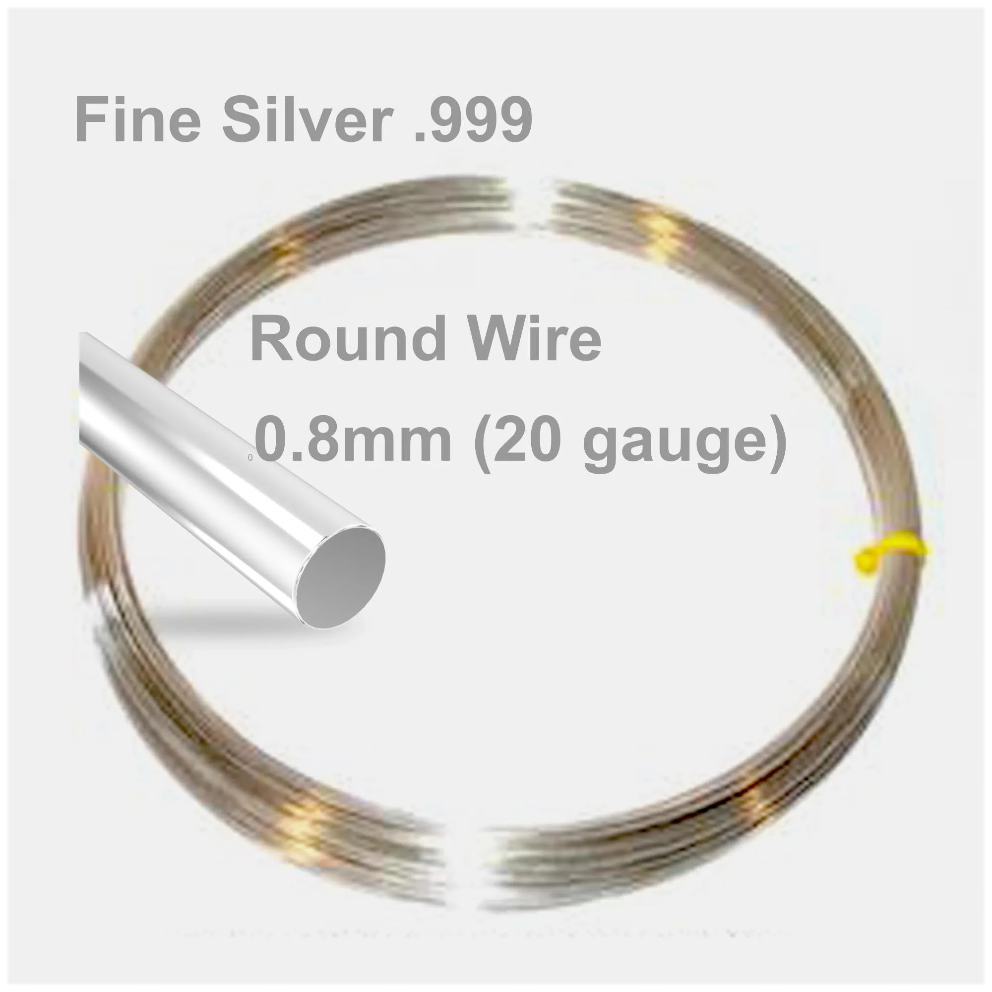 FAB Metals - Fine Silver 999 0.8mm [1mt] Round Wire | FS-R0.8W | Jewellery Making Supply