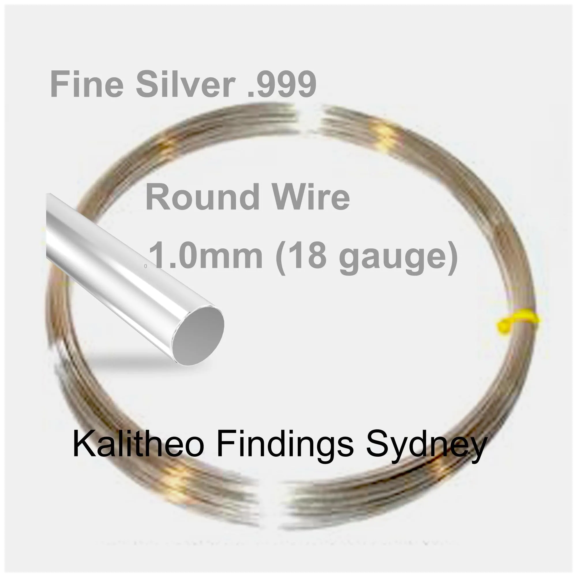 FAB Metals - Fine Silver 999 1.0mm [1mt] Round Wire | FS-R1.0W | Jewellery Making Supply