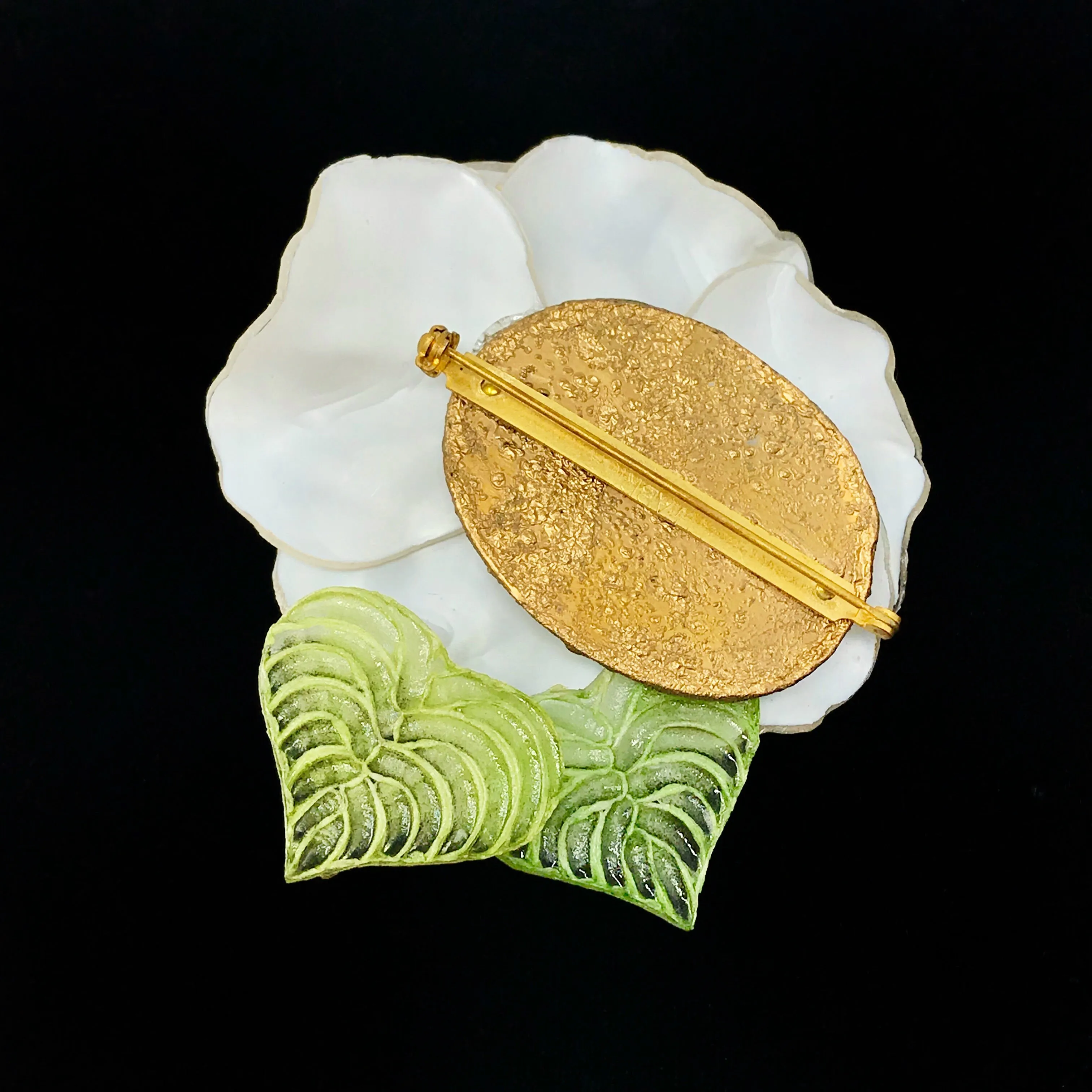 Fabrice Paris White Rose Brooch Pin