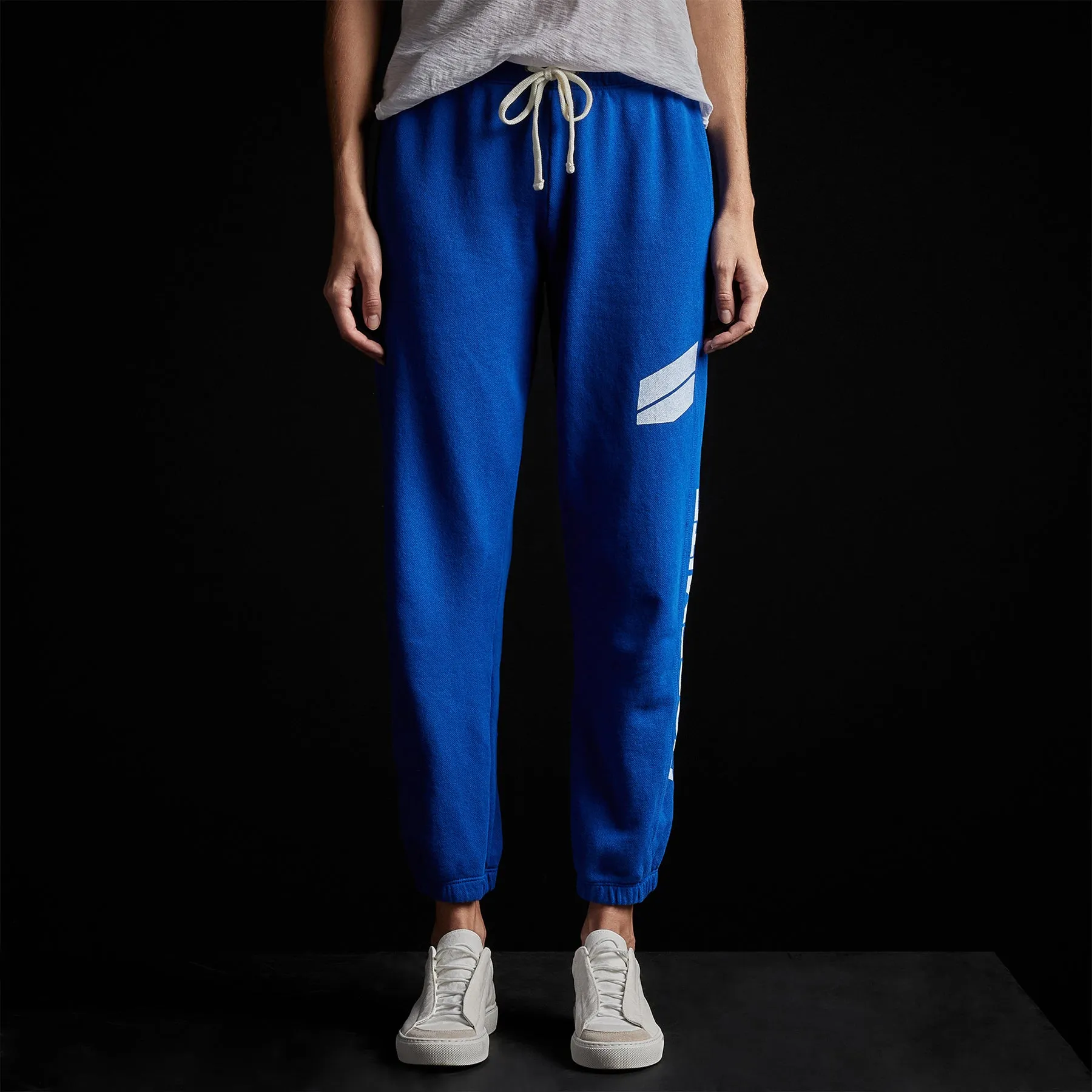 French Terry Sweatpant - Royal Blue/White