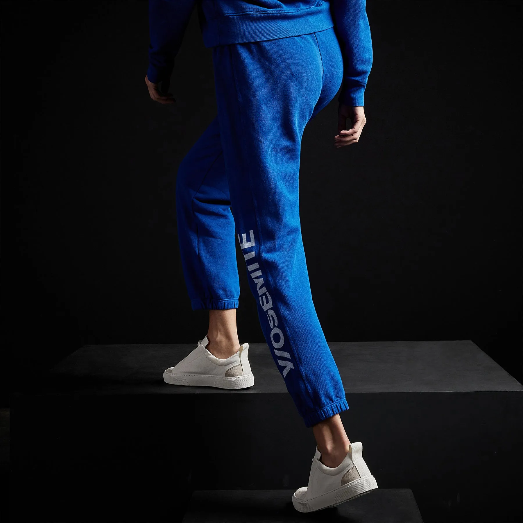 French Terry Sweatpant - Royal Blue/White