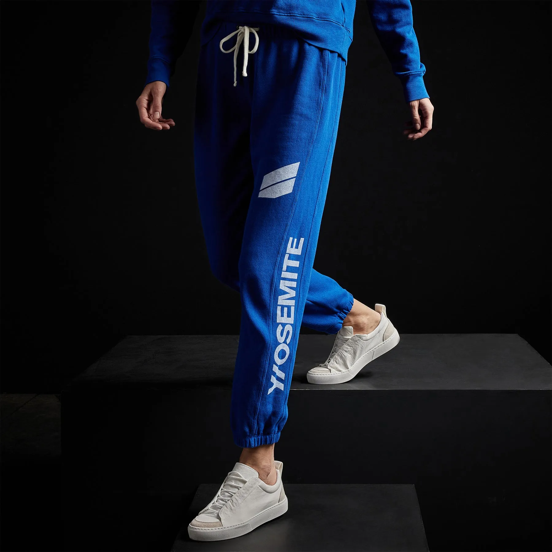 French Terry Sweatpant - Royal Blue/White