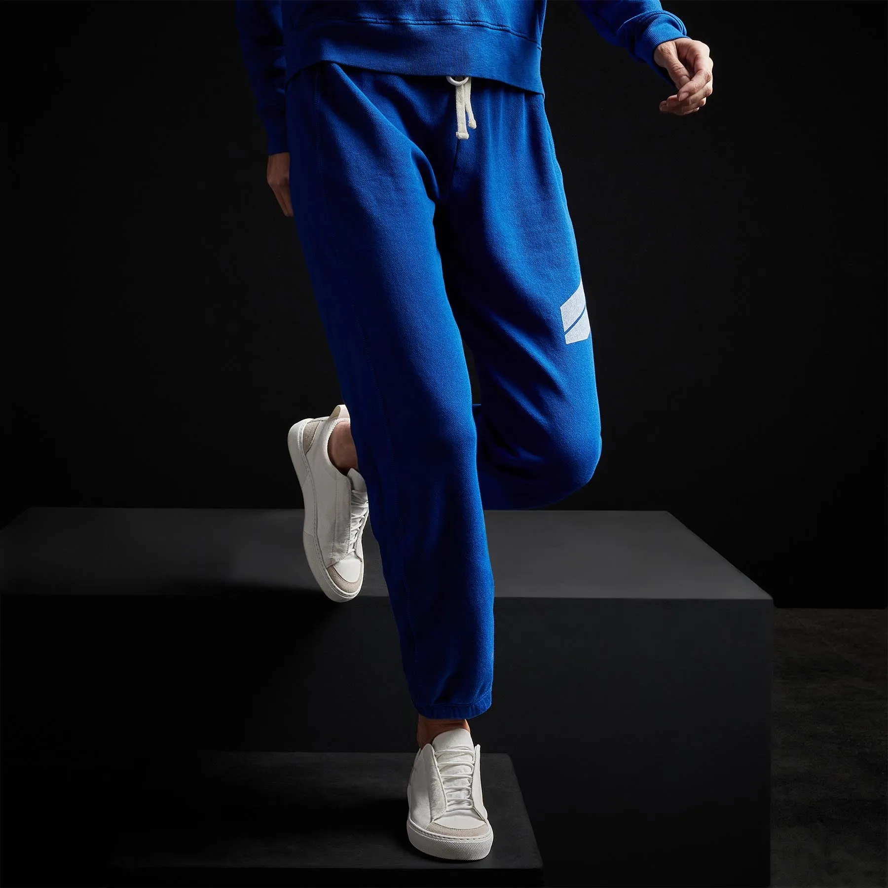 French Terry Sweatpant - Royal Blue/White