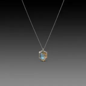 Geometric Labradorite Necklace with 22k Dots