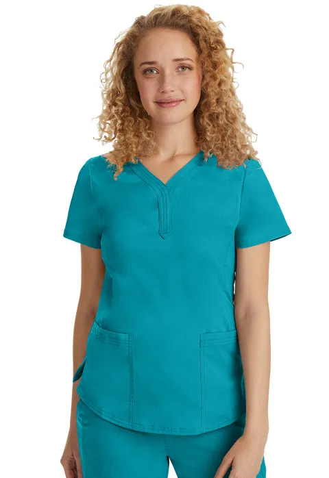 HH Purple Label Women's Jane Tiple Needle Y-Neck Scrub Top 2167