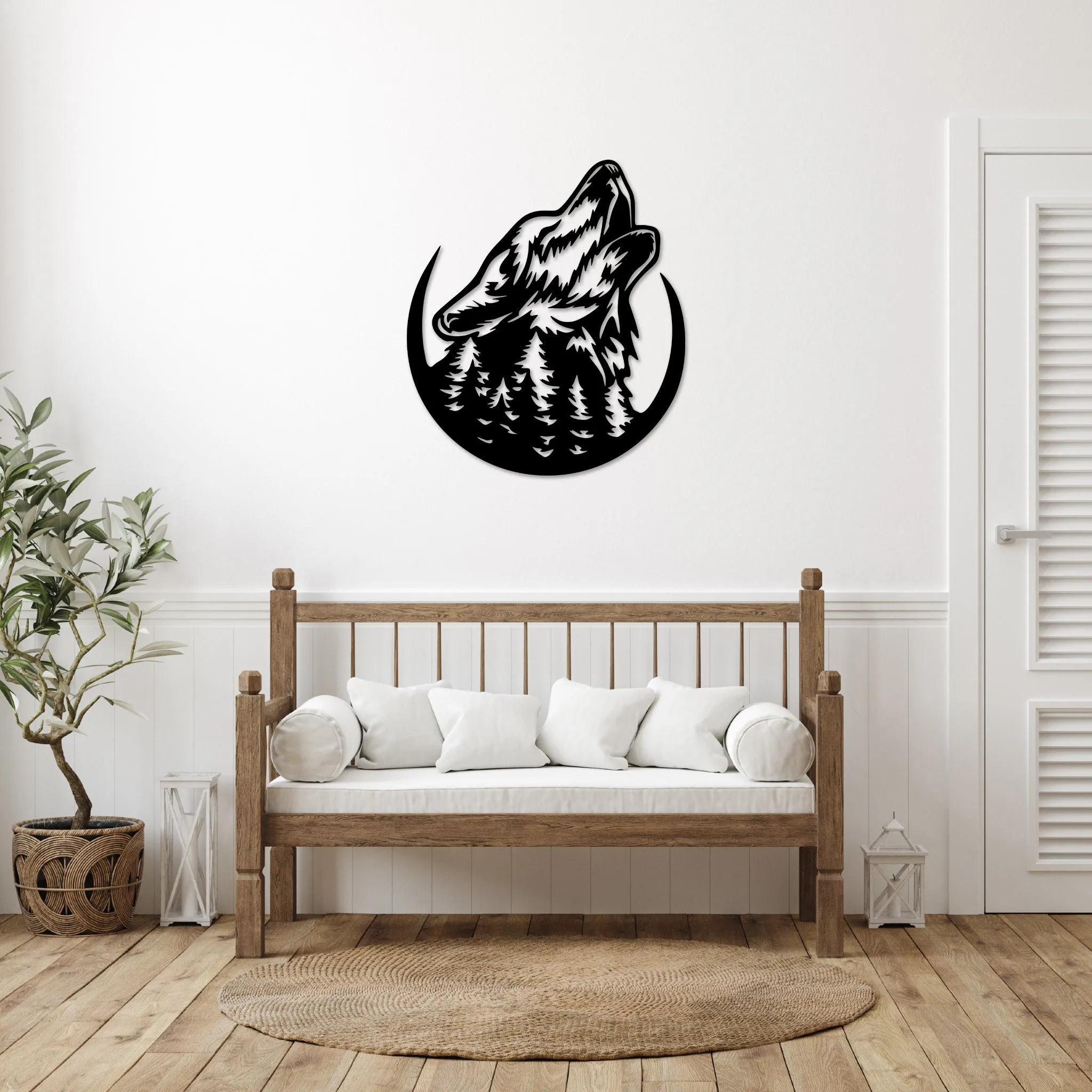 Howling Wolf - Metal Wall Art