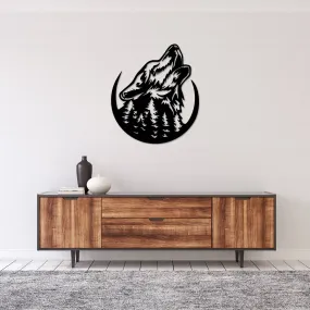 Howling Wolf - Metal Wall Art