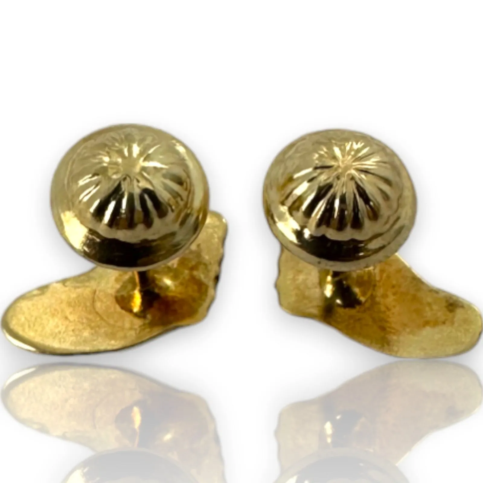 Kids Solid 10k Yellow Gold Screw-Back Stud Earrings Footprint Feet Motif with 18k Earring Backs