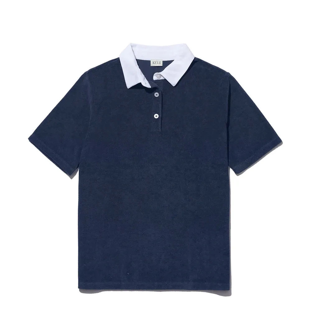 KULE~ Terry polo - cream and navy