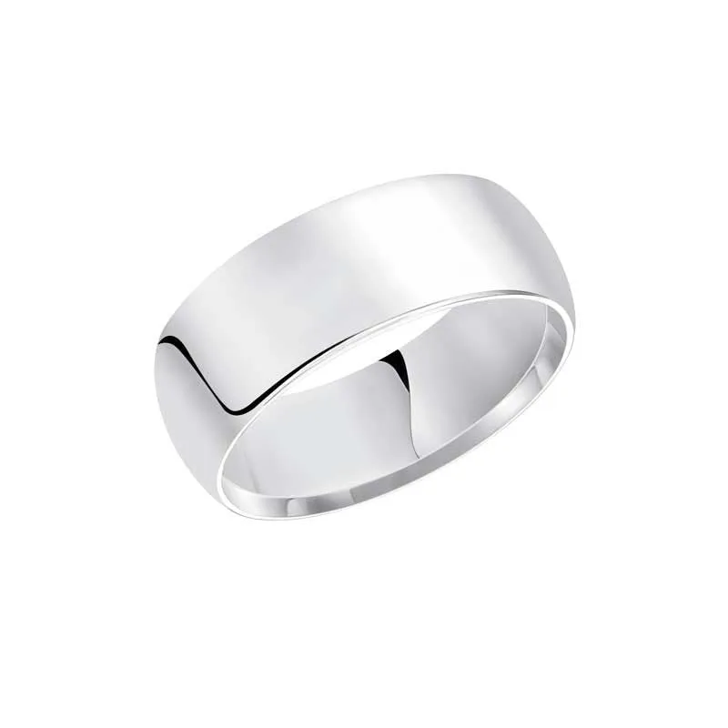 Ladies Polished Low Round Profile Comfort Fit Wedding Band