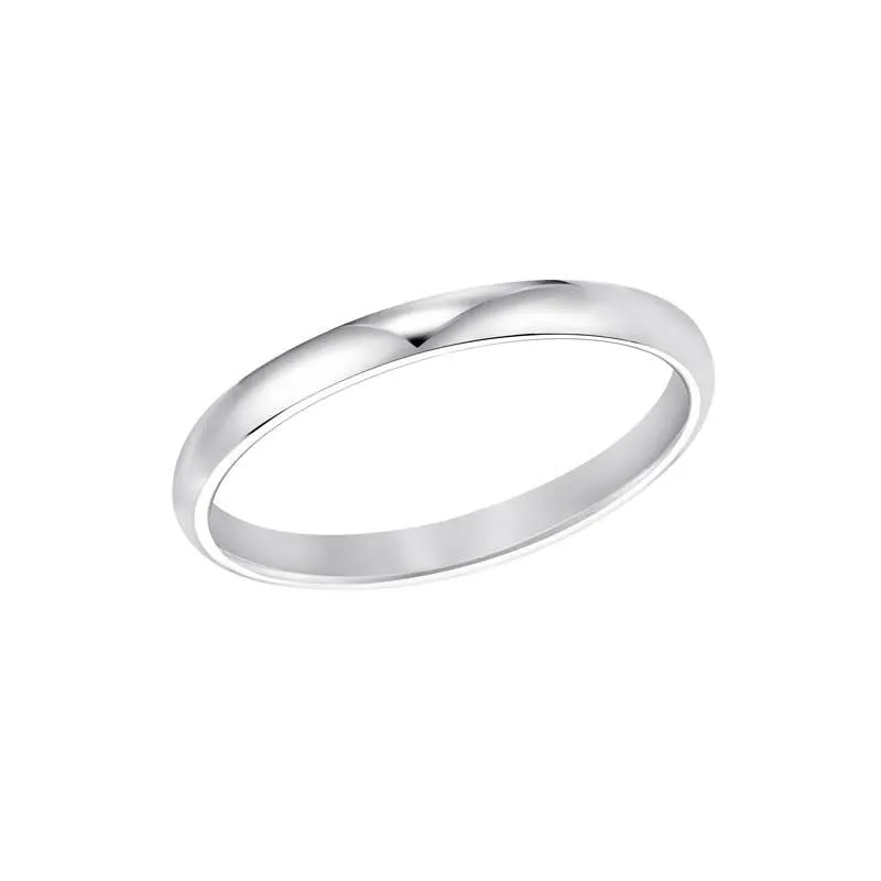 Ladies Polished Low Round Profile Comfort Fit Wedding Band