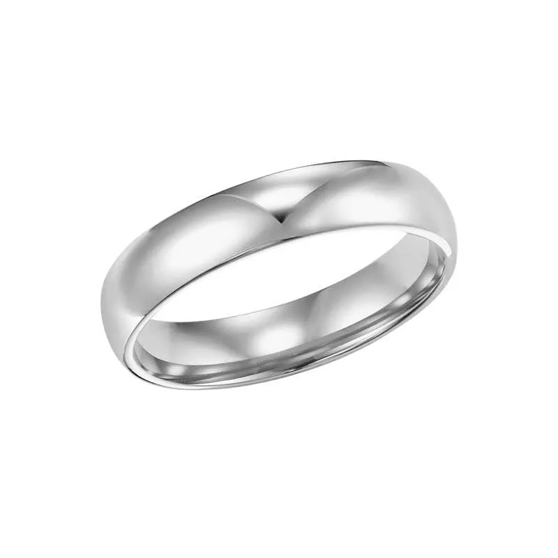 Ladies Polished Low Round Profile Comfort Fit Wedding Band