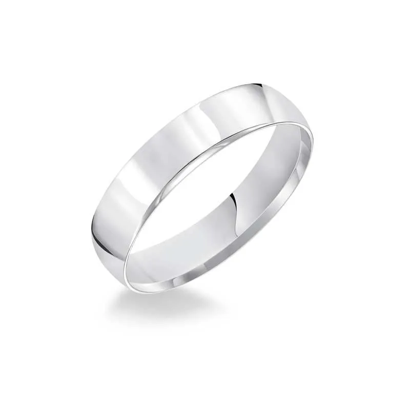 Ladies Polished Low Round Profile Comfort Fit Wedding Band