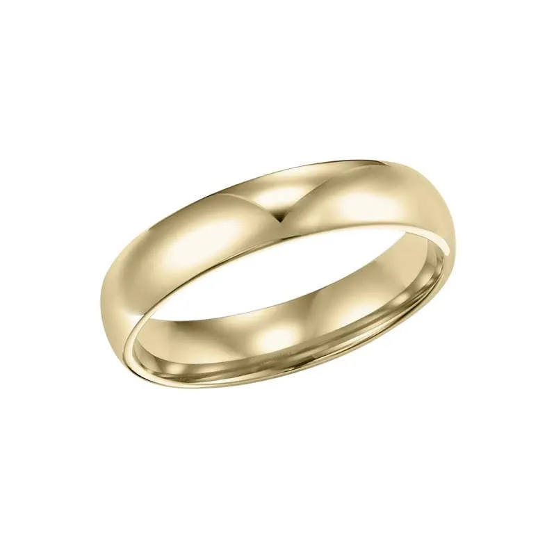 Ladies Polished Low Round Profile Comfort Fit Wedding Band