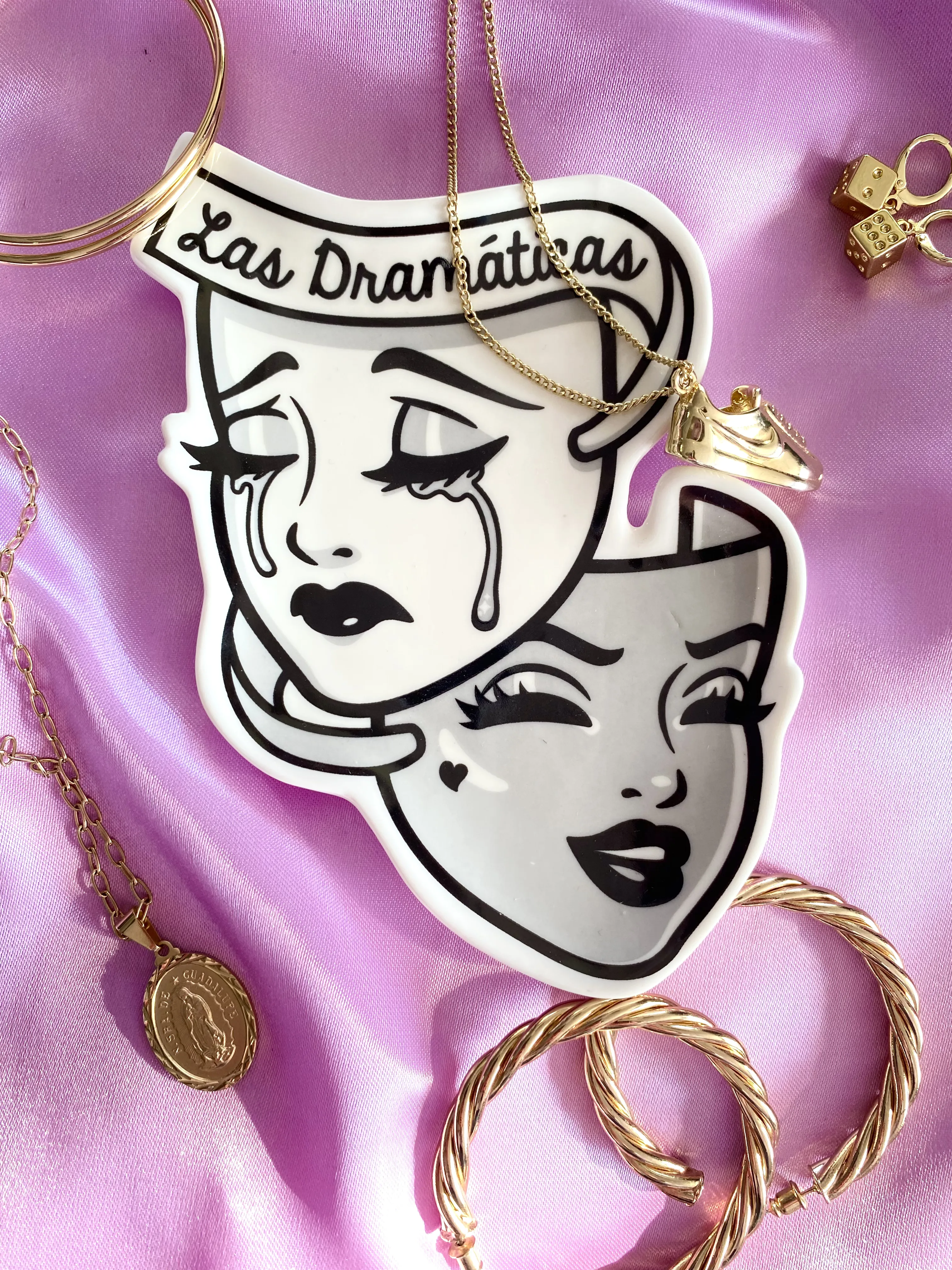 Las Dramáticas Trinket Tray - Grey/Black