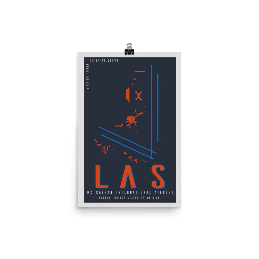 LAS Las Vegas Mc Carran Int'l Minimalist Airport Art Poster