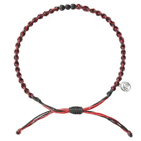 Crimson Sea Braided Lava Stone Anklet