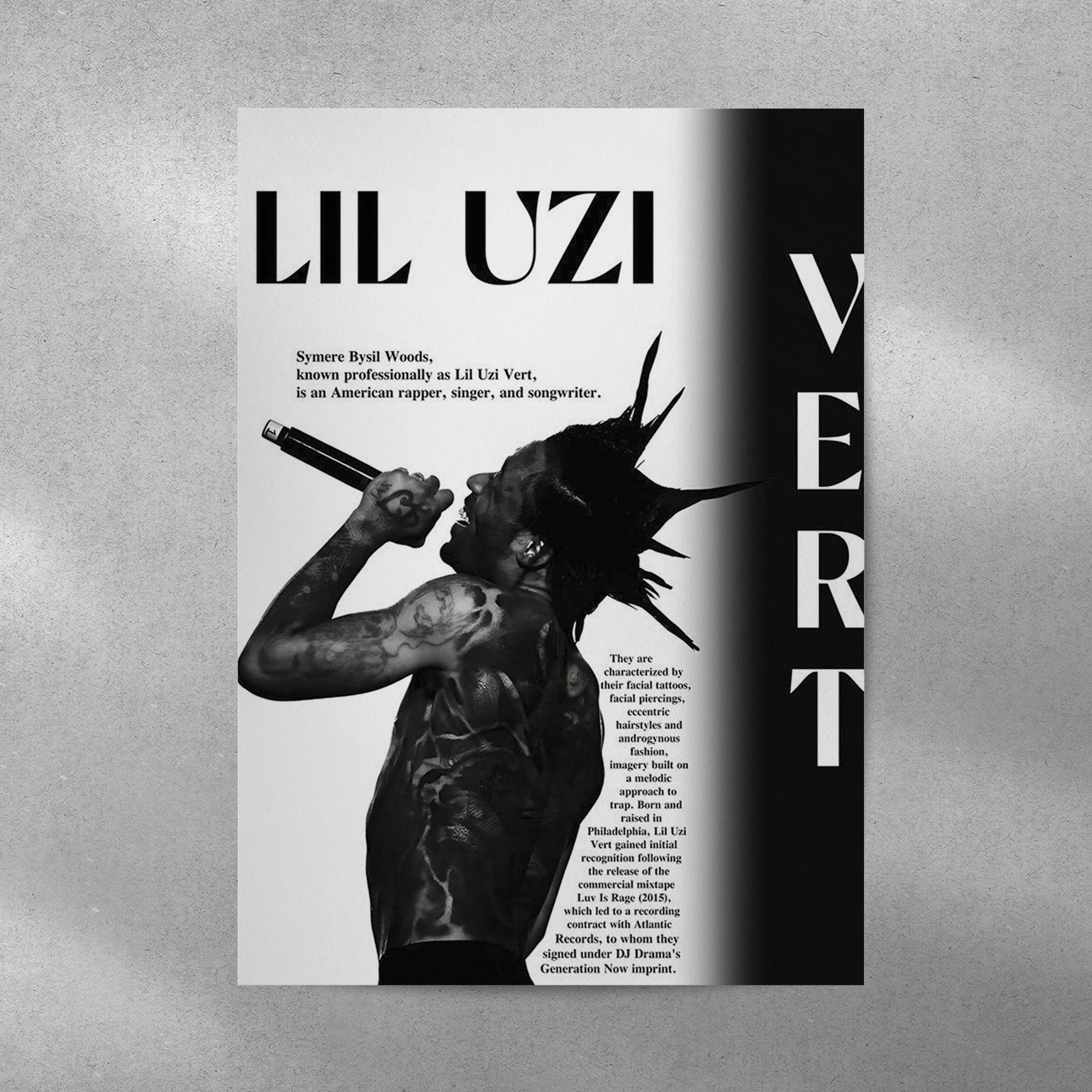 Lil Uzi Vert Spotify Aesthetic Metal Poster