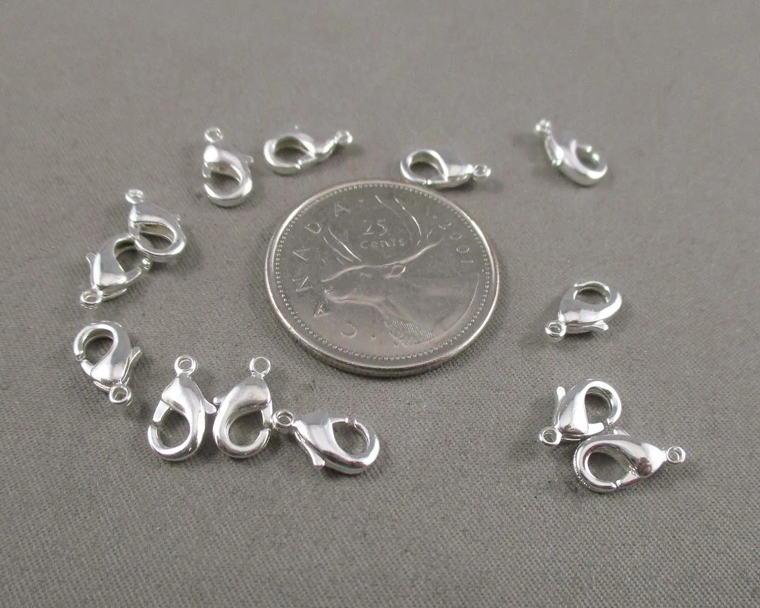 Lobster Clasp Silver Tone (Various Sizes)