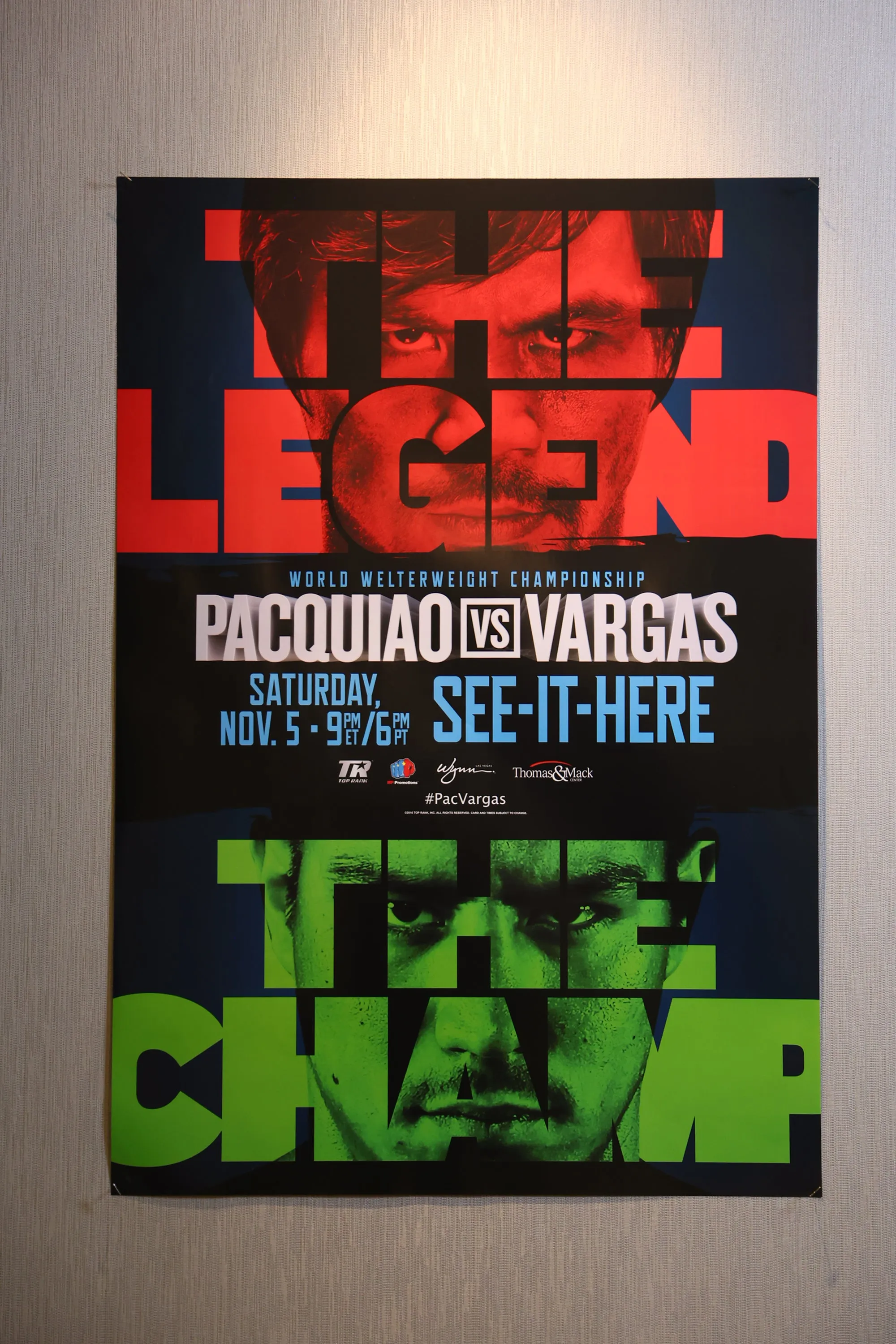 Manny Pacquiao vs. Jessie Vargas Official Event Poster (27x39)