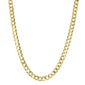 MEN'S YELLOW GOLD CURB CHAIN NECKLACE, 5.95MM