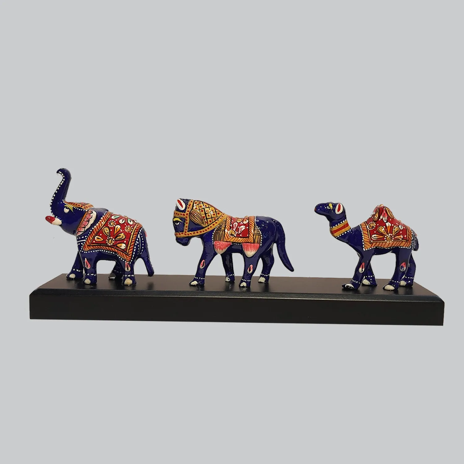 Metal Enamel Barat Set on Base 9 in x 3.3 in