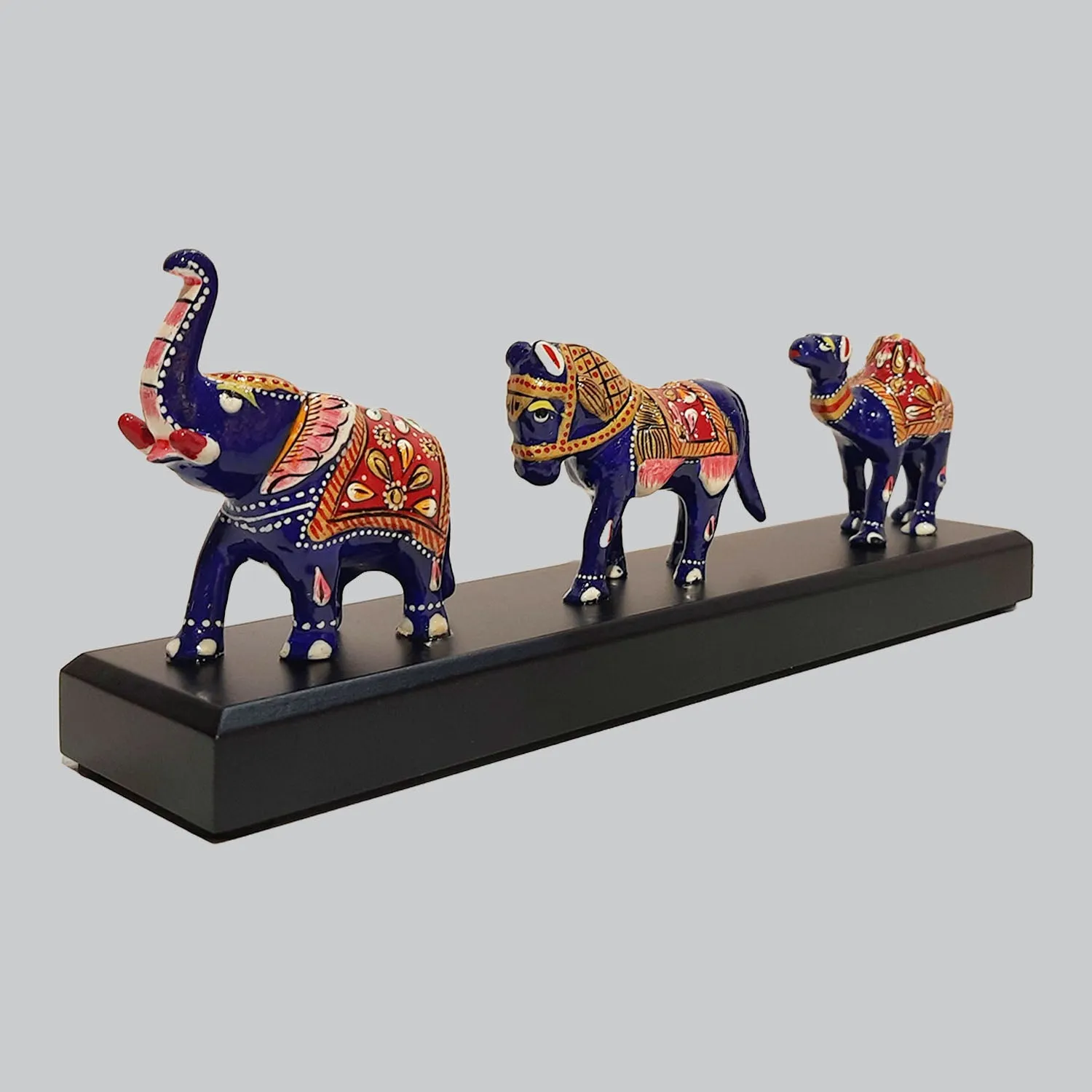 Metal Enamel Barat Set on Base 9 in x 3.3 in