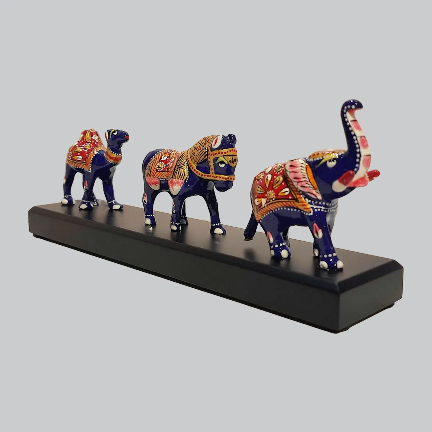 Metal Enamel Barat Set on Base 9 in x 3.3 in