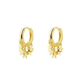 Mini Stars Gold Hoop Earrings