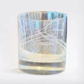 Mobile Destination Map Whiskey Glass