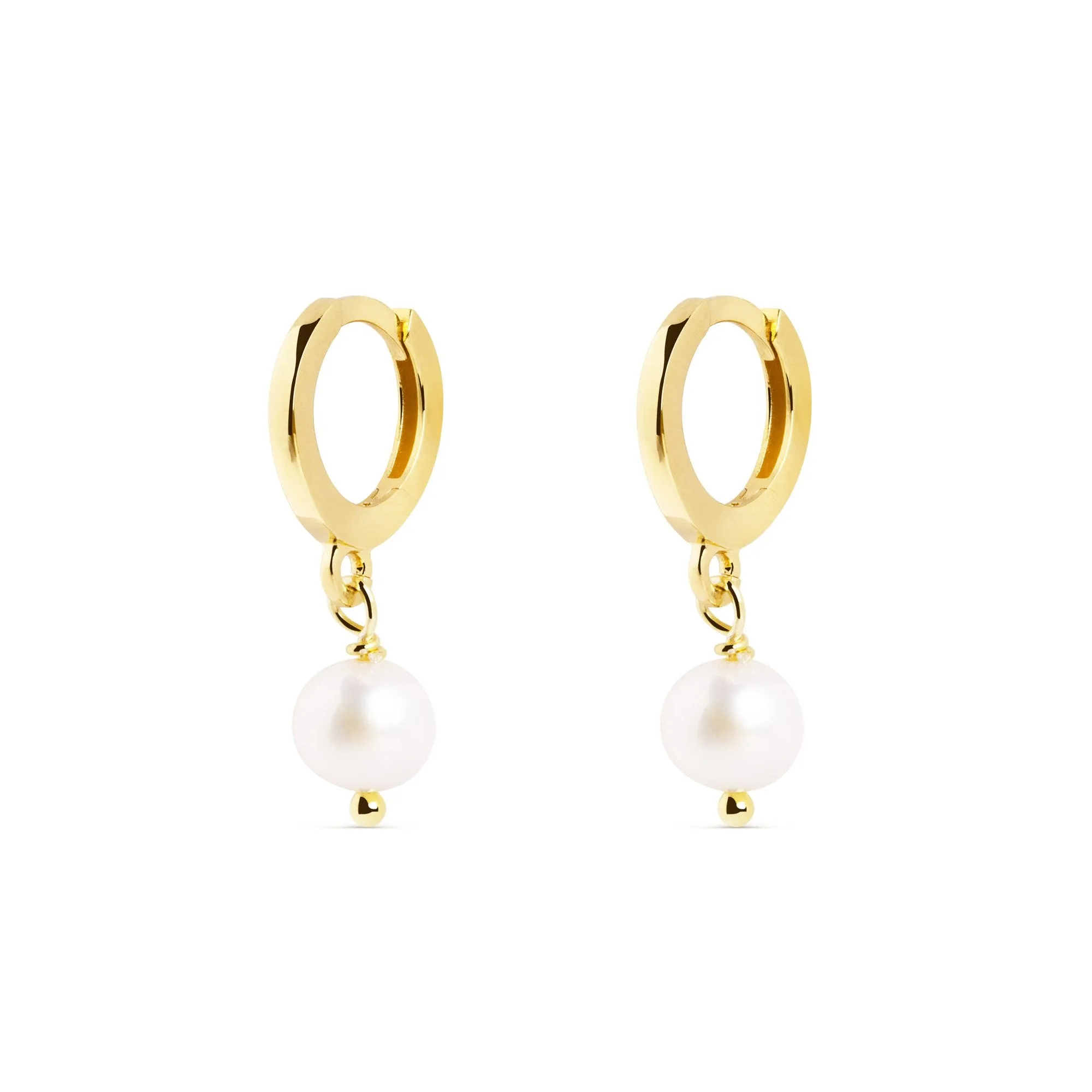 Pearl Gold Hoop Earrings